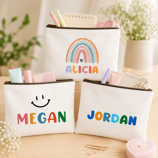 Signature Classic Name Zipper Pouch