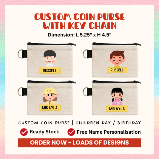 Custom Keyring Coin Purse - Portrait Pal