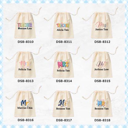 Salutation Teacher Custom Favor Bags