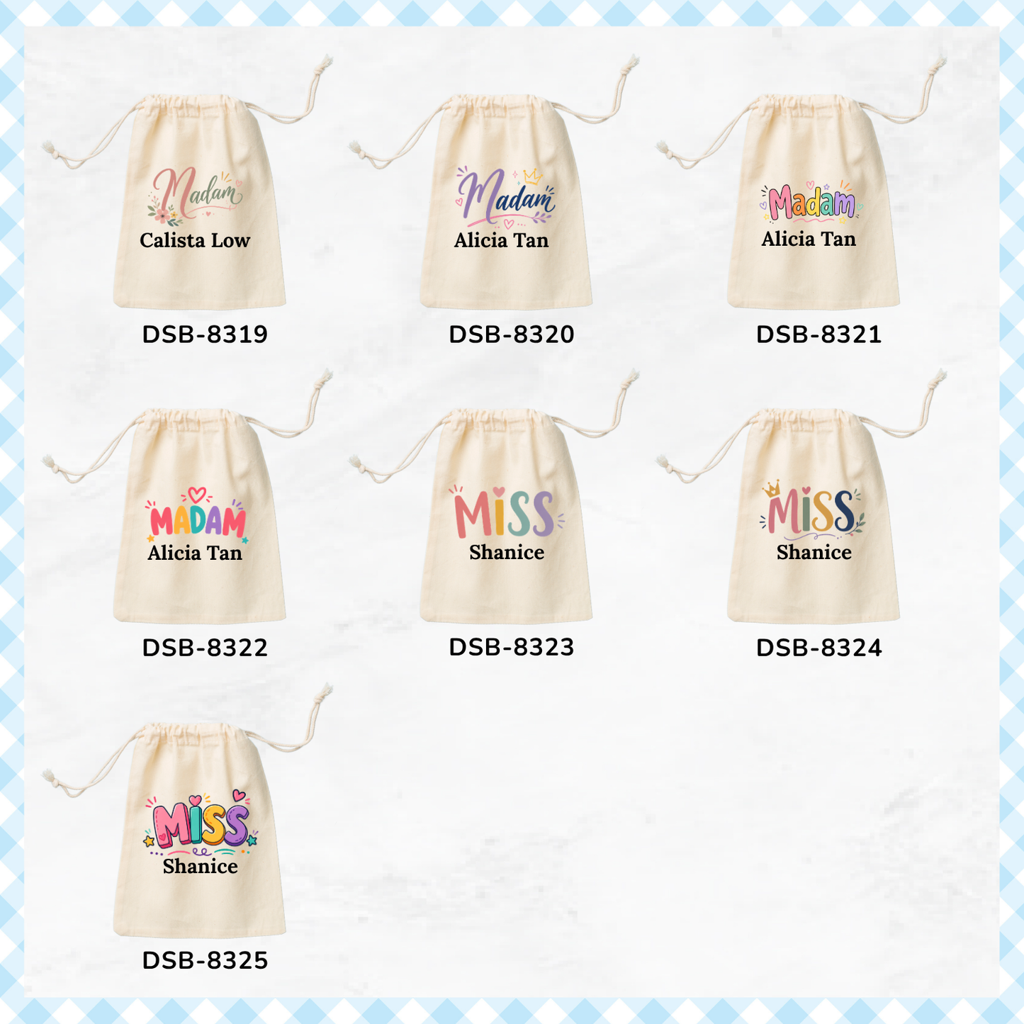 Salutation Teacher Custom Favor Bags