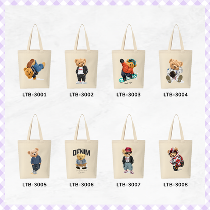 Canvas A4 Tote Bag - Bear Club