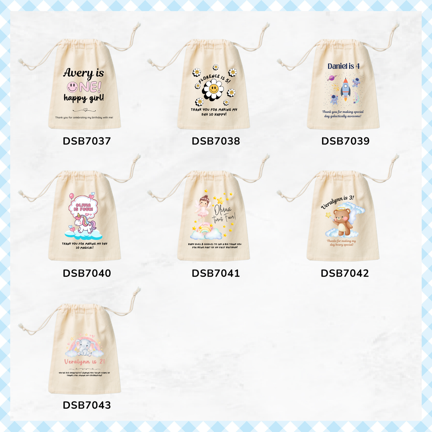 Birthday Theme&nbsp;Favor Bags