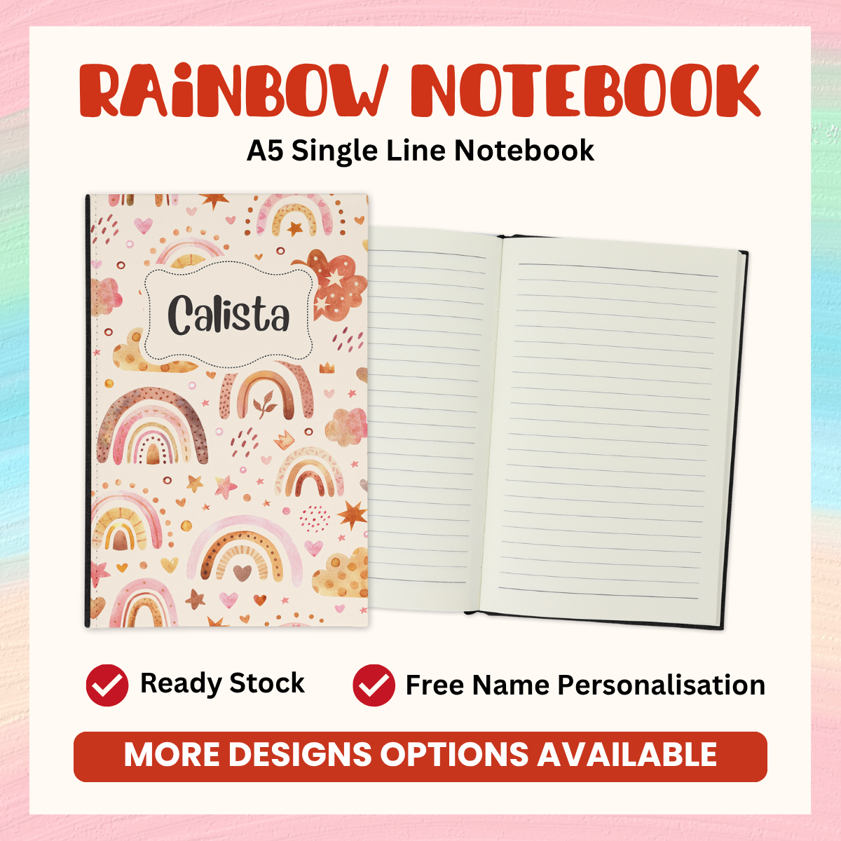 Rainbow Custom Notebook