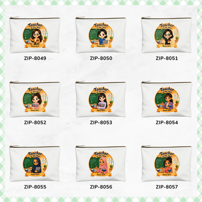Teacher Chibi Custom Zipper Pouch