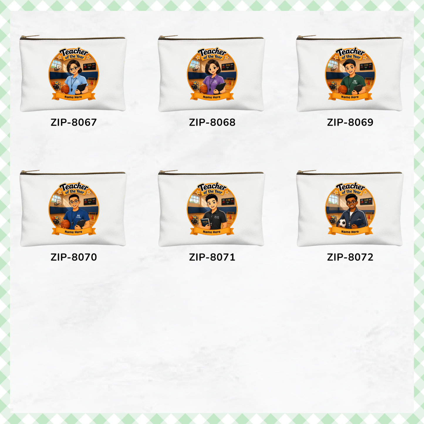 Teacher Chibi Custom Zipper Pouch