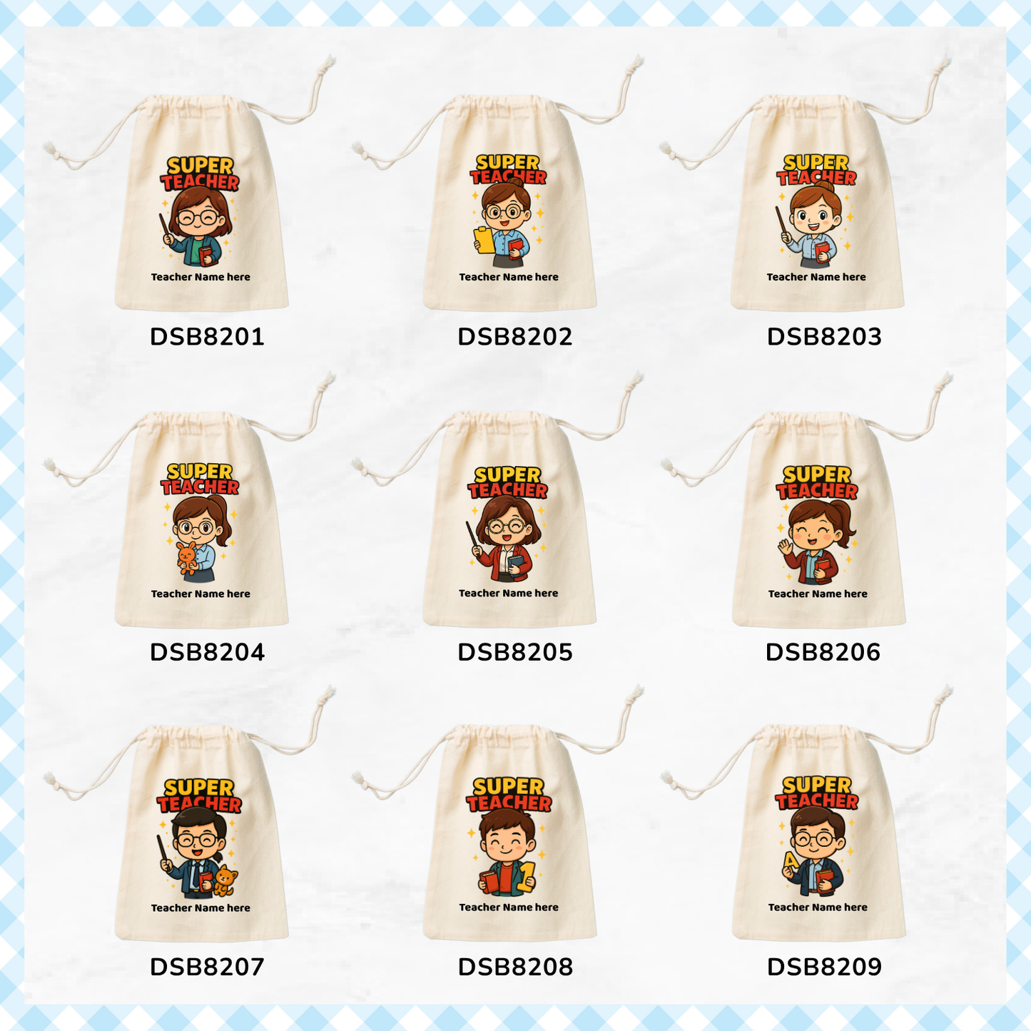 Super Teacher Custom Favor Bags