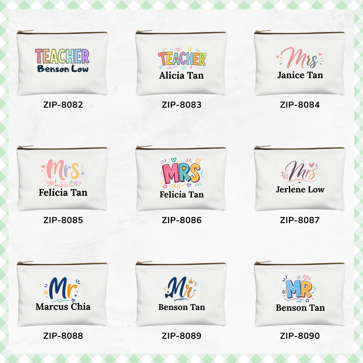 Teacher Mrs/Miss Zipper Pouch