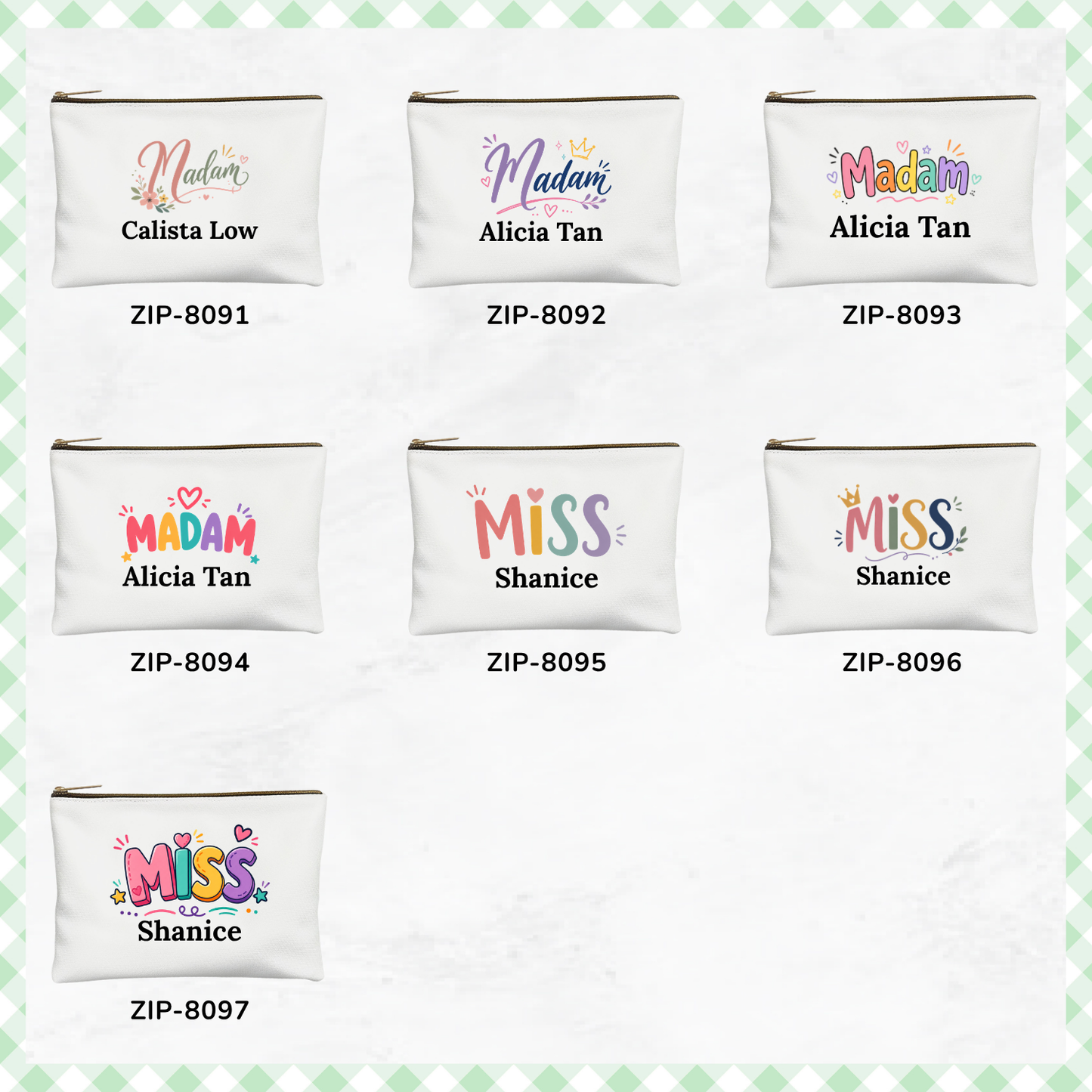 Teacher Mrs/Miss Zipper Pouch