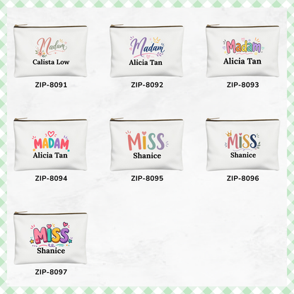 Teacher Mrs/Miss Zipper Pouch