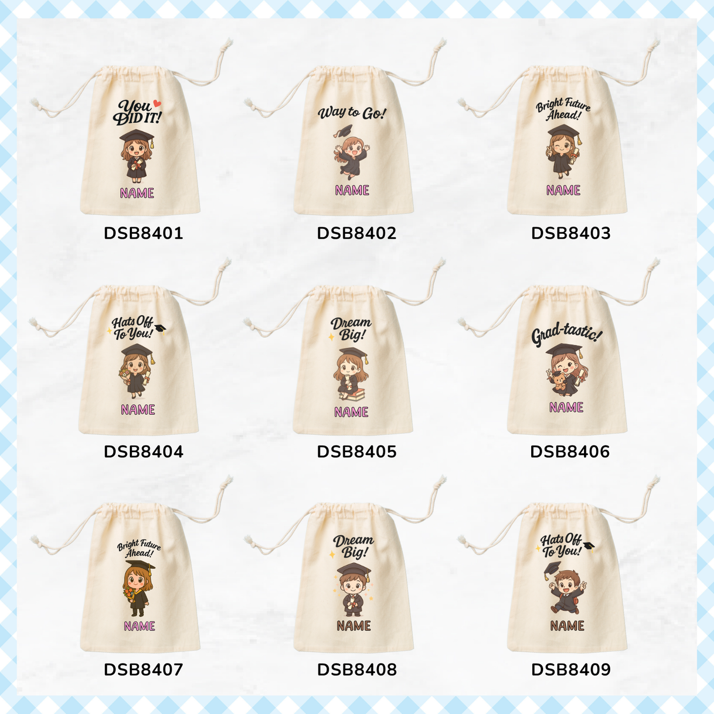 Graduation Chibi Favor Bags