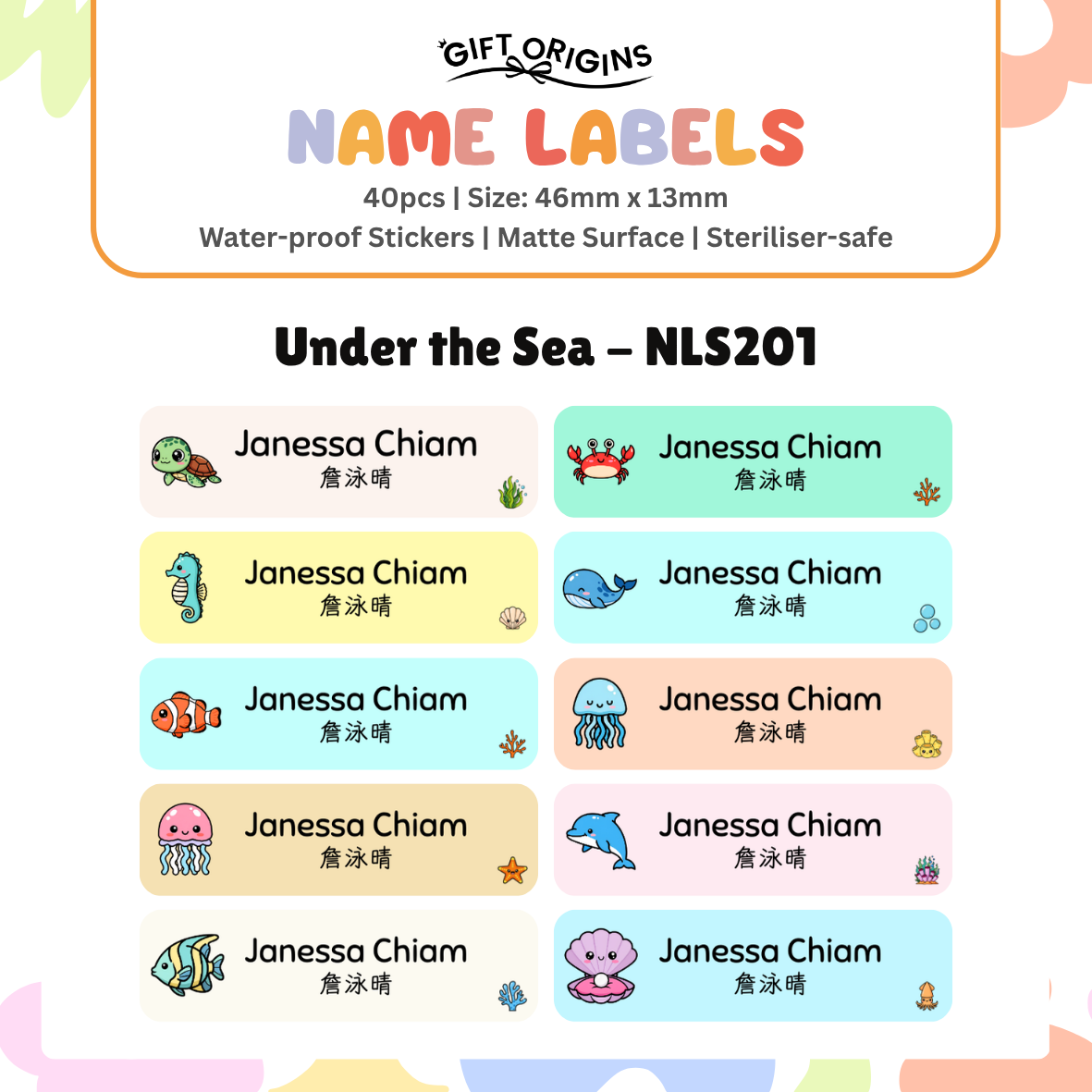 Water-Proof Name Label Stickers
