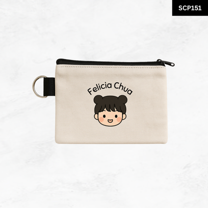 Custom Keyring Coin Purse - Chibi Face