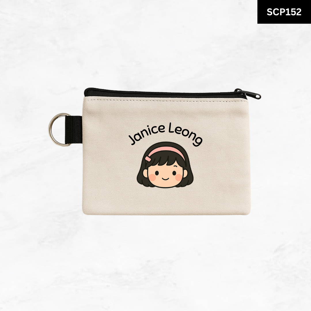 Custom Keyring Coin Purse - Chibi Face