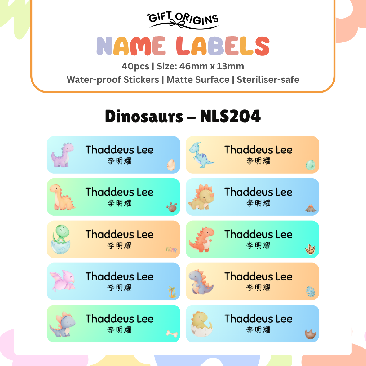 Water-Proof Name Label Stickers