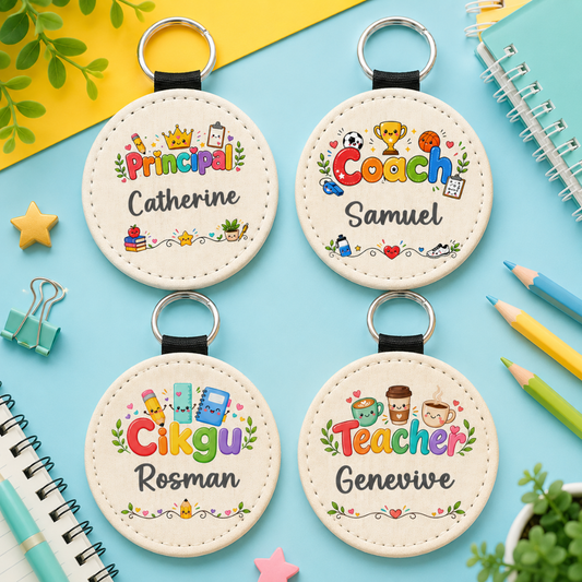 [Custom] Teacher & Educator | Personalised Name | Round Keychain | Viral | Cute