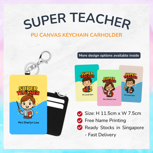 Super Teacher Keychain Card Holders
