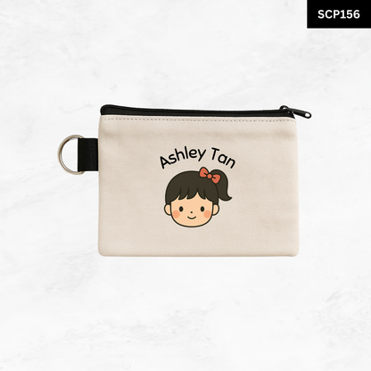 Custom Keyring Coin Purse - Chibi Face