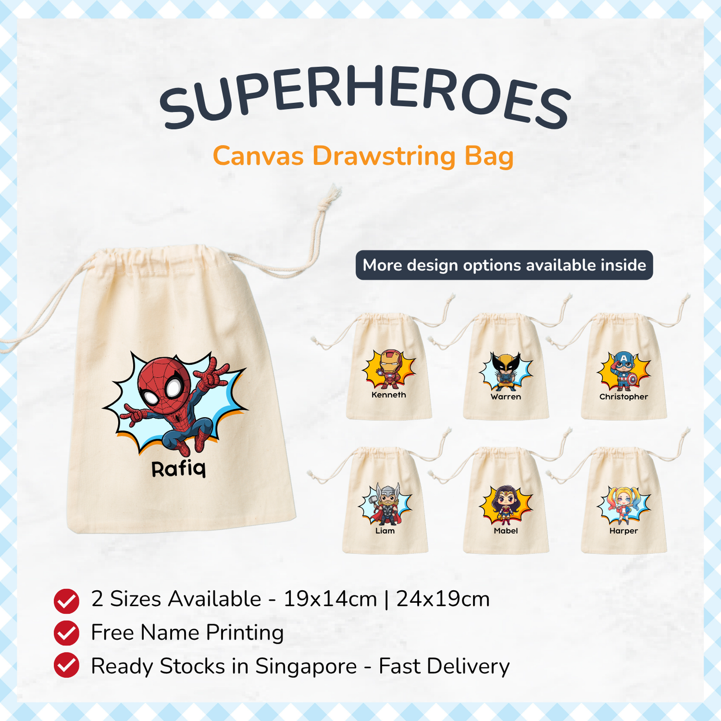 Superheroes Favor Bags