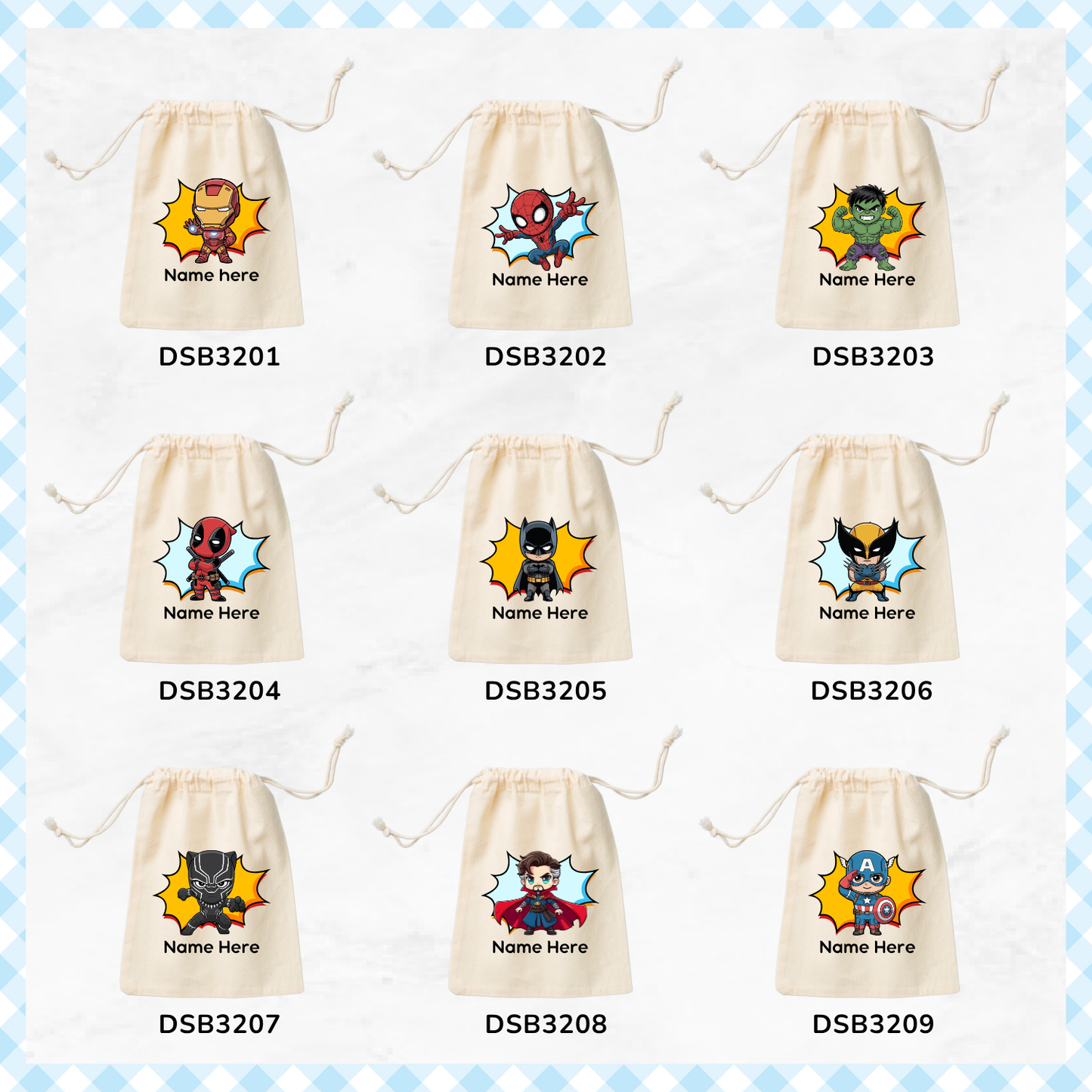 Superheroes Favor Bags