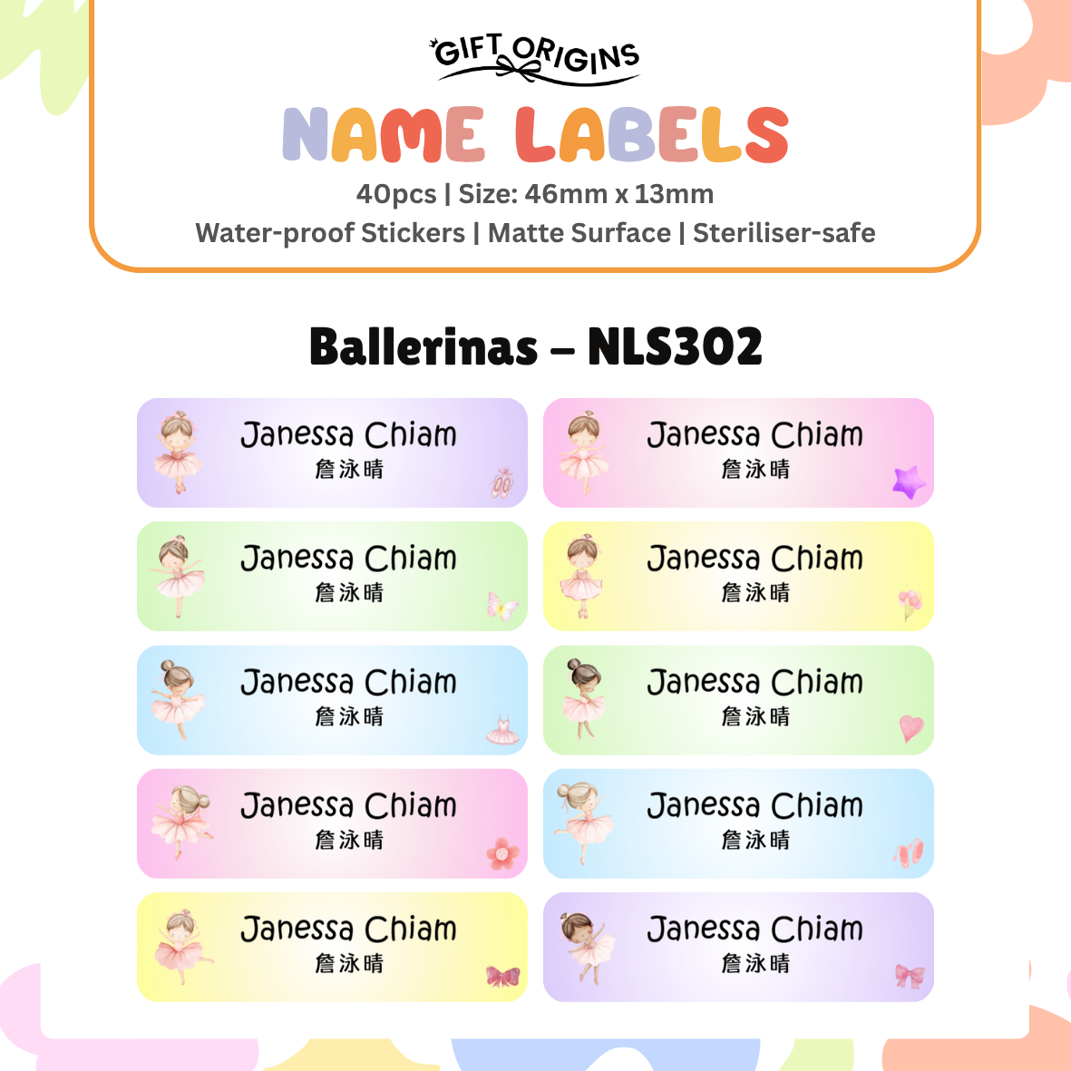 Water-Proof Name Label Stickers