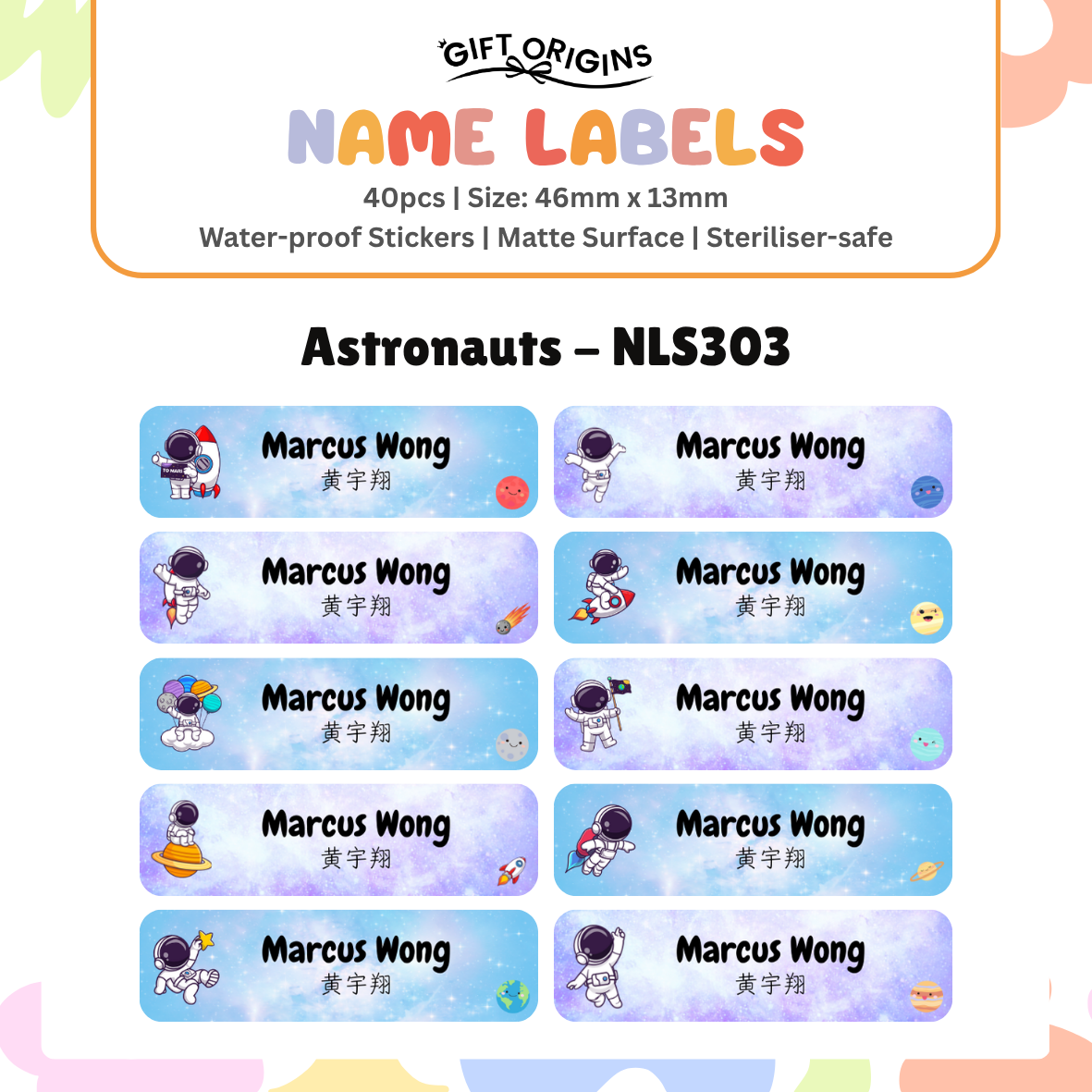 Water-Proof Name Label Stickers