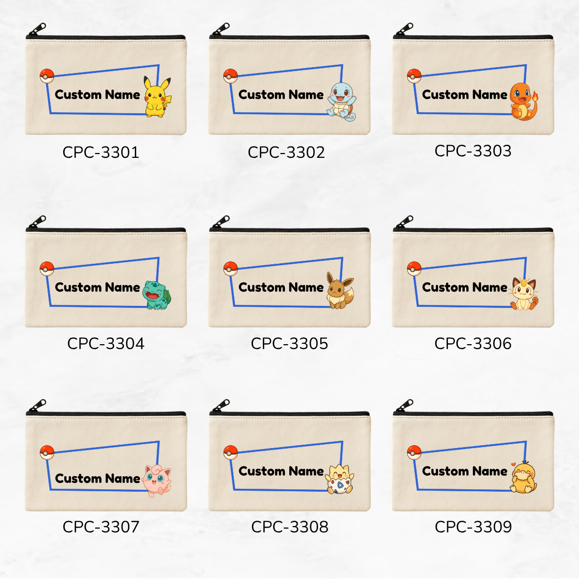 Pokemon Name Pencil Case