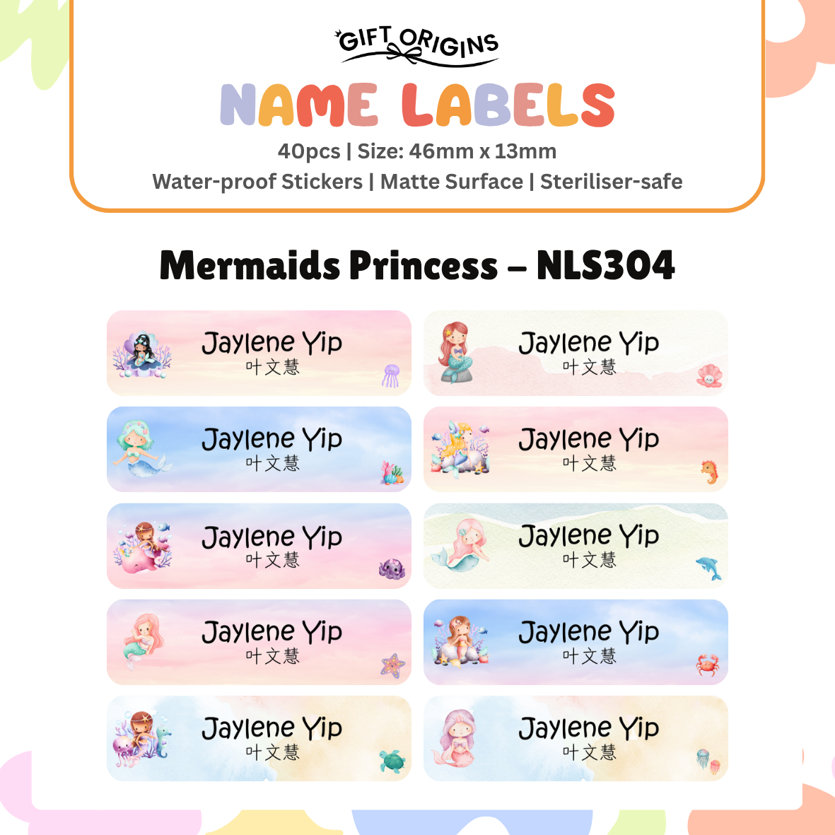 Water-Proof Name Label Stickers