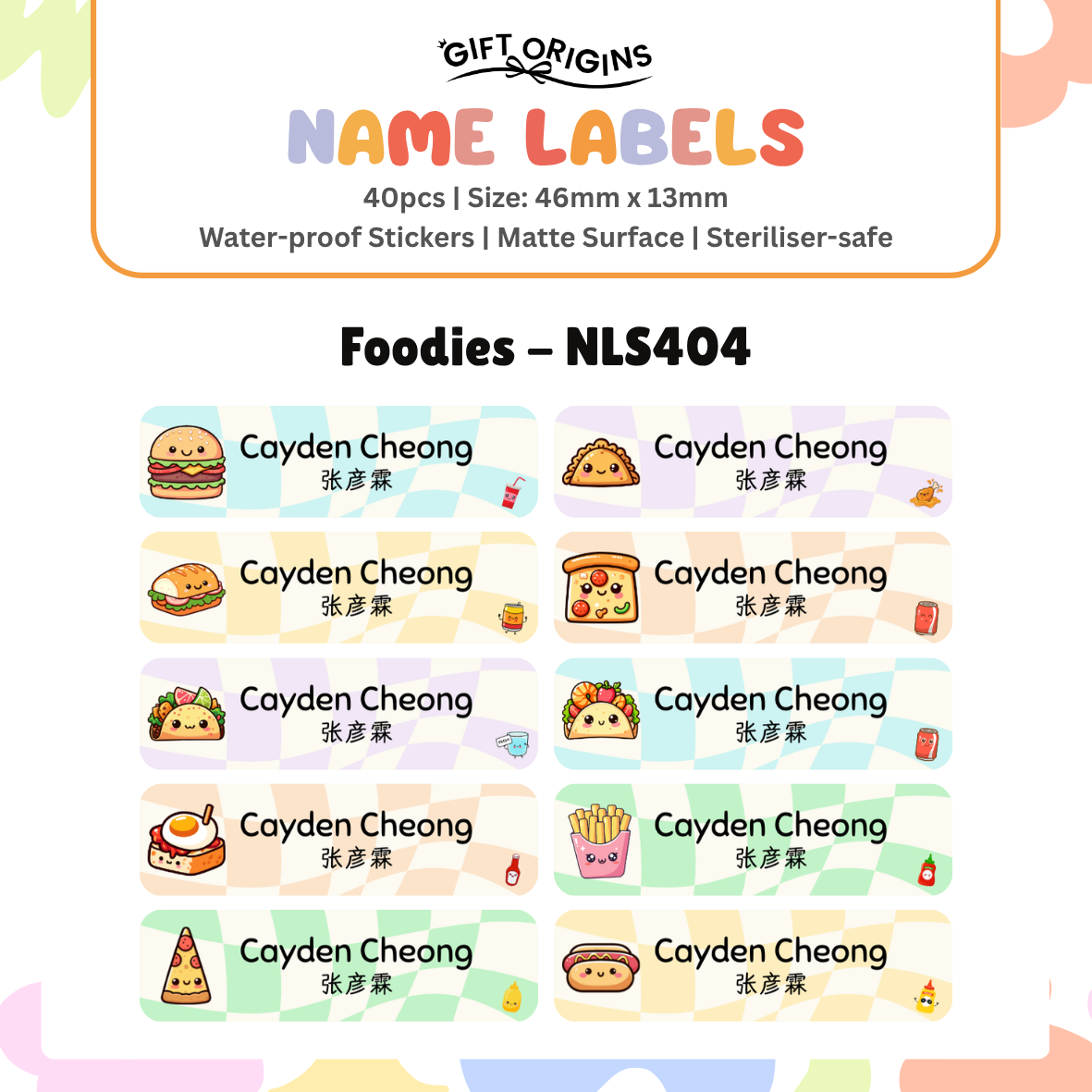 Water-Proof Name Label Stickers