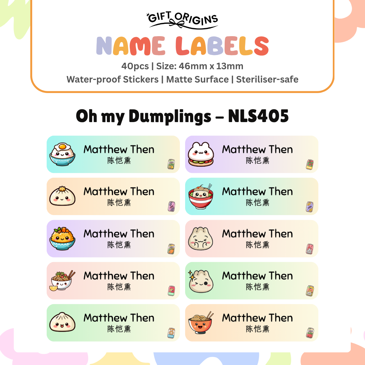 Water-Proof Name Label Stickers