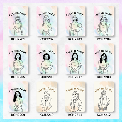 Hand-Drawn Chibi Keychain Card Holders
