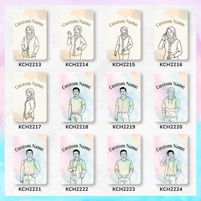 Hand-Drawn Chibi Keychain Card Holders
