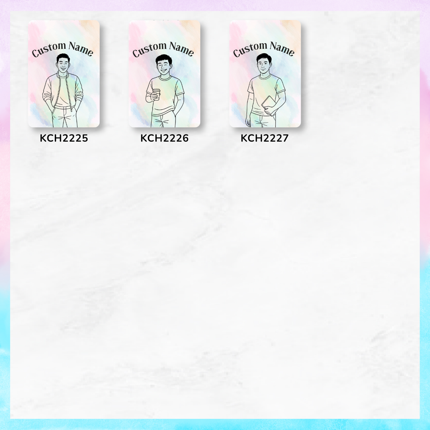 Hand-Drawn Chibi Keychain Card Holders