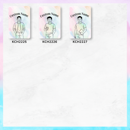 Hand-Drawn Chibi Keychain Card Holders