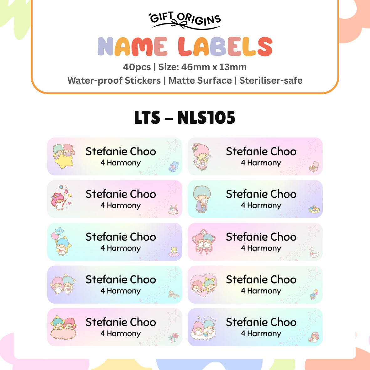 Water-Proof Name Label Stickers