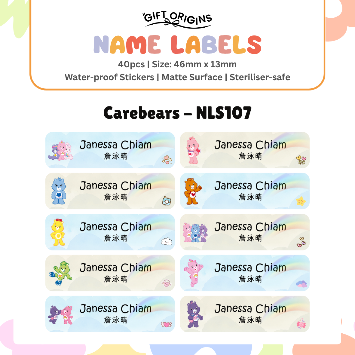 Water-Proof Name Label Stickers