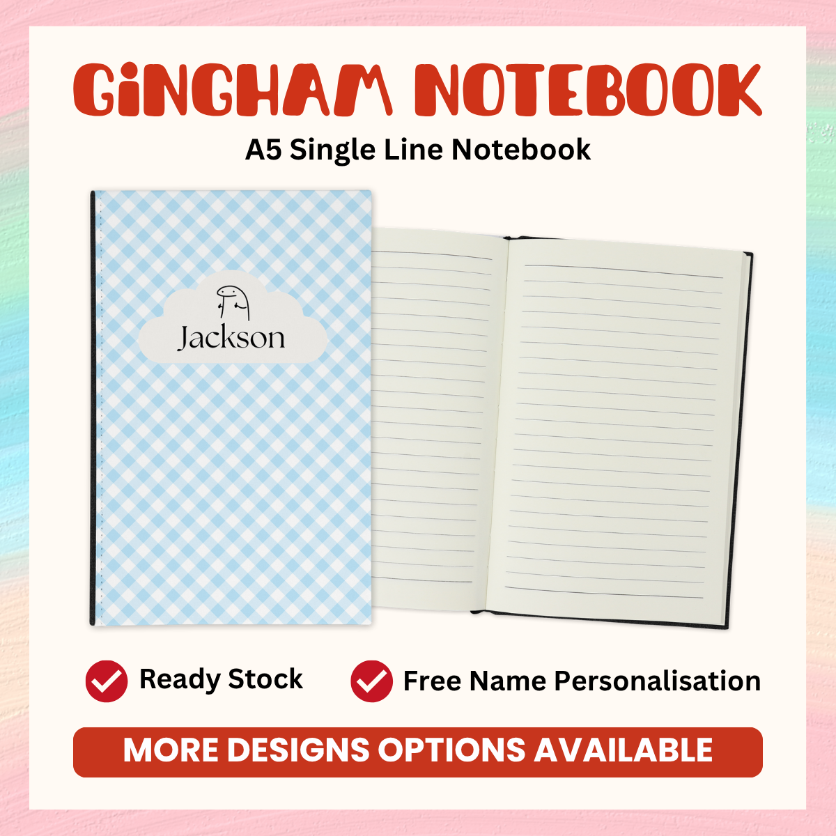Gingham Custom Notebook