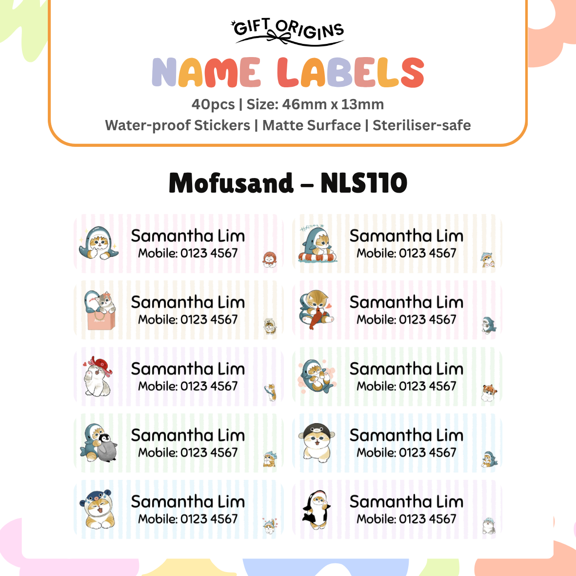 Water-Proof Name Label Stickers