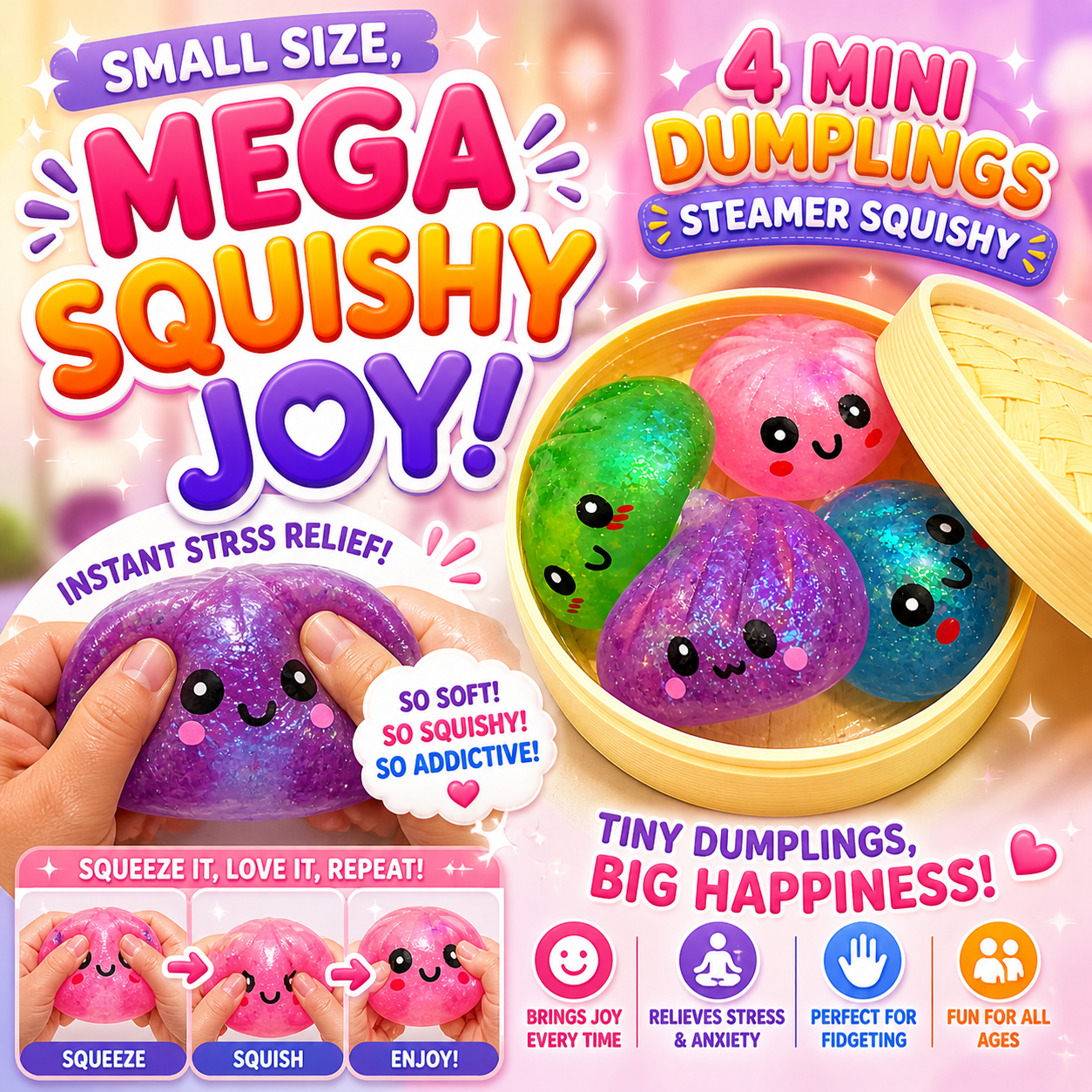 [SG Stocks] 4 Mini Squishy Dumpling