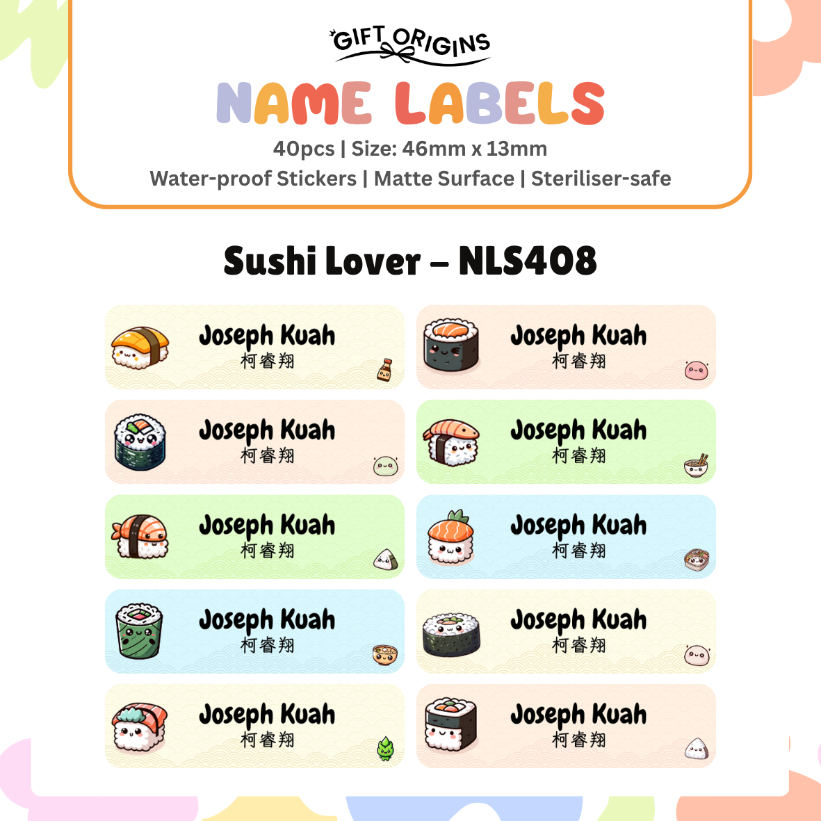 Water-Proof Name Label Stickers