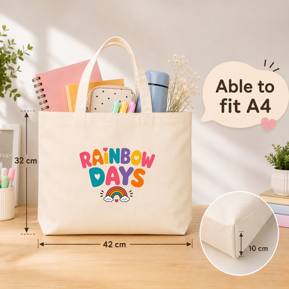 Horizontal Canvas Tote Bag - Teacher Vibes