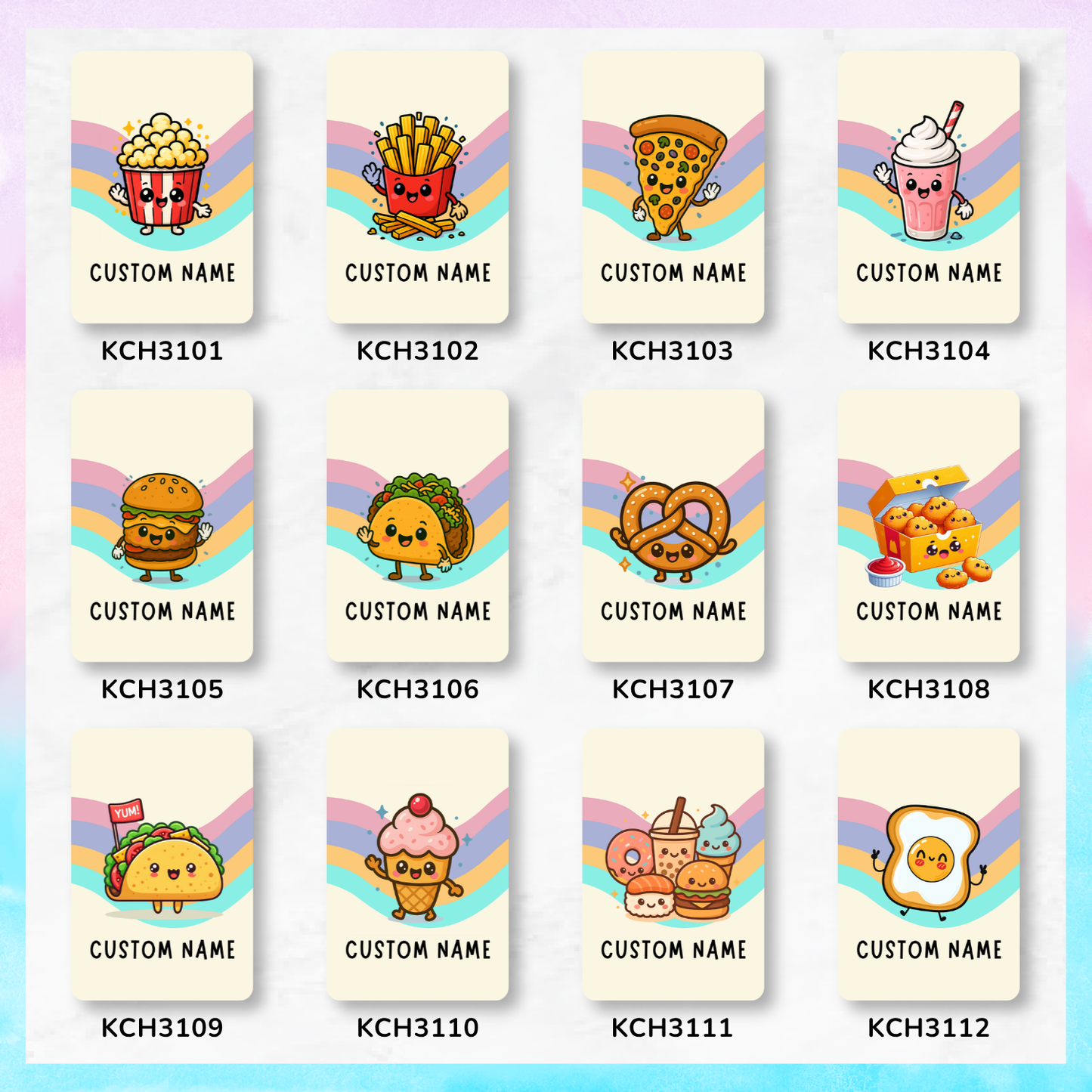 Cute Foodie Keychain Card Holders