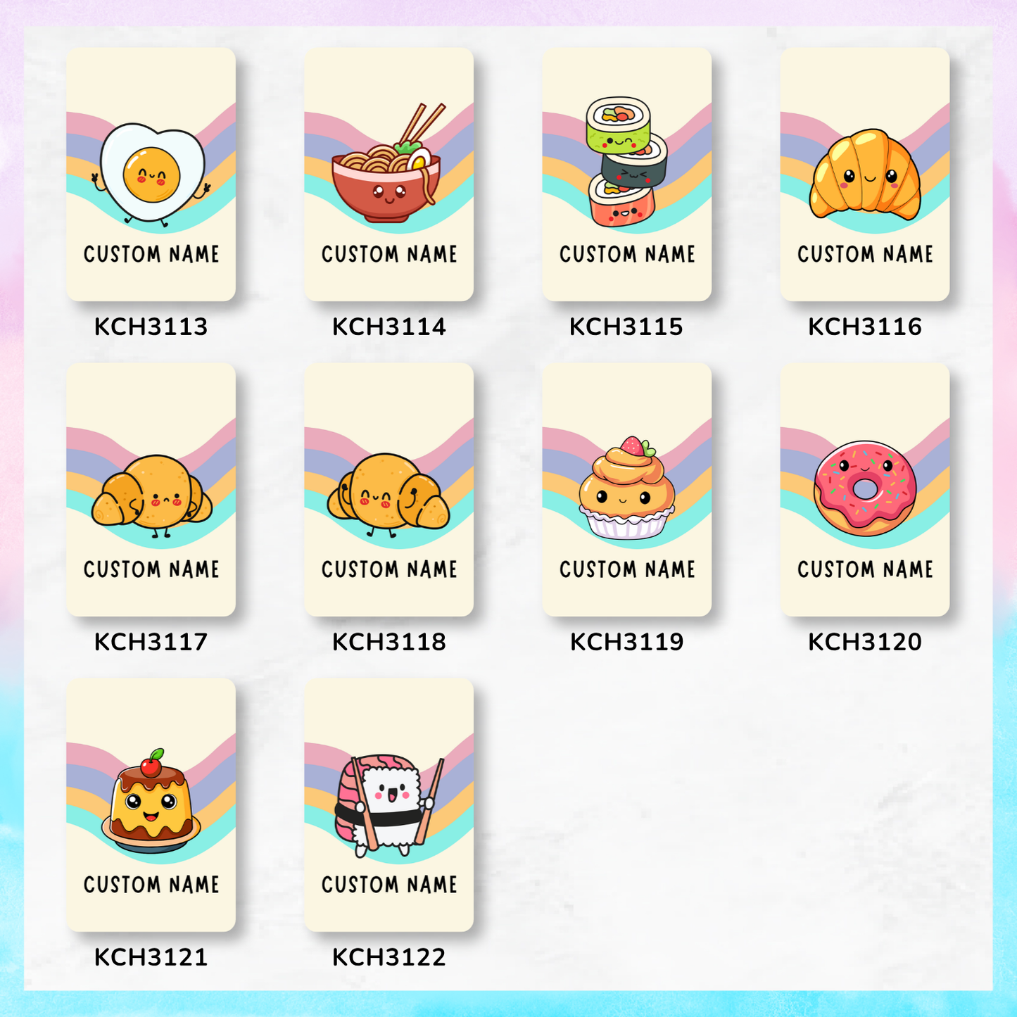 Cute Foodie Keychain Card Holders