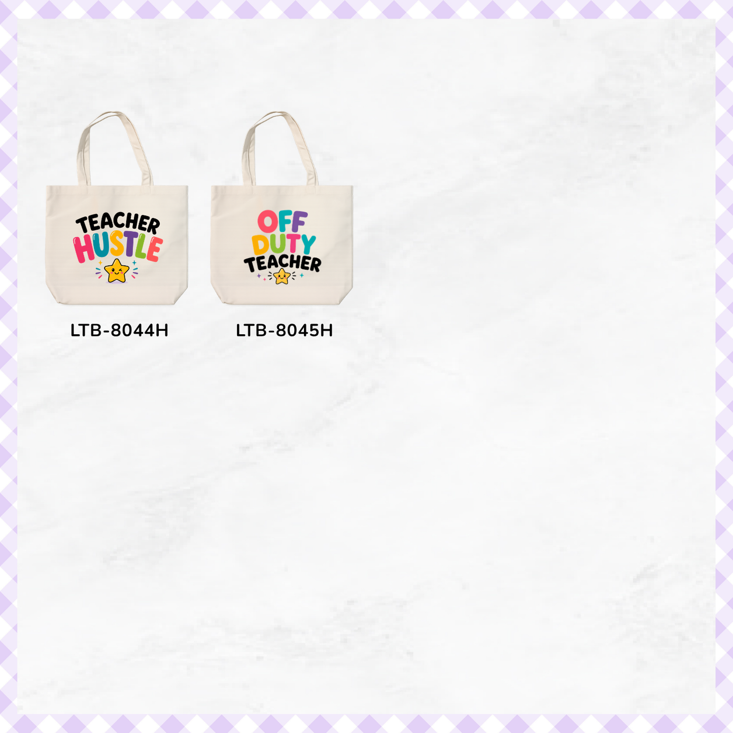 Horizontal Canvas Tote Bag - Teacher Vibes