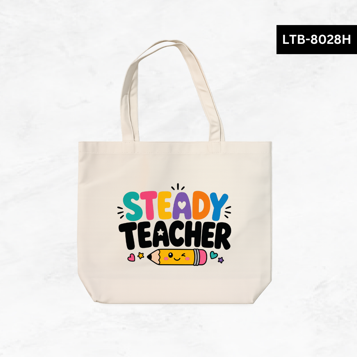 Horizontal Canvas Tote Bag - Teacher Vibes