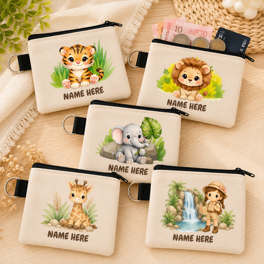 Safari Animals - Keyring Coin Purse