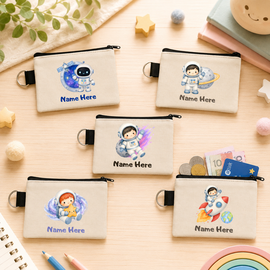 Water colour Astronaut - Keyring Coin Purse
