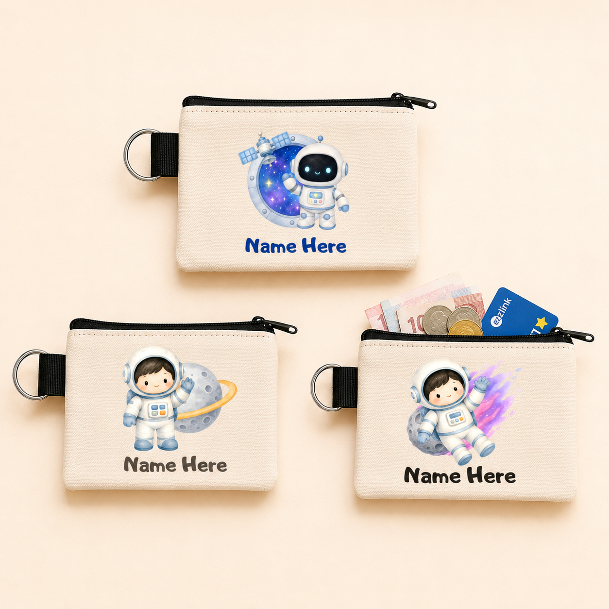 Water colour Astronaut - Keyring Coin Purse