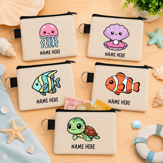 Cute Under Sea Animals - Keyring Coin Purse