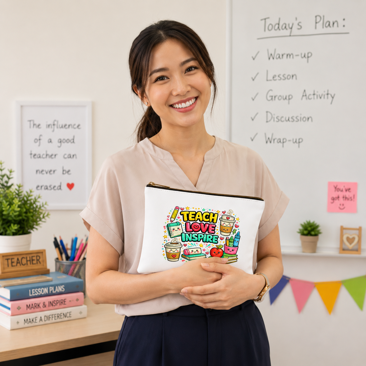 Classroom Heroes Essential Canvas Zipper Pouch