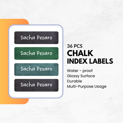 36pcs - Chalk Index Name Labels